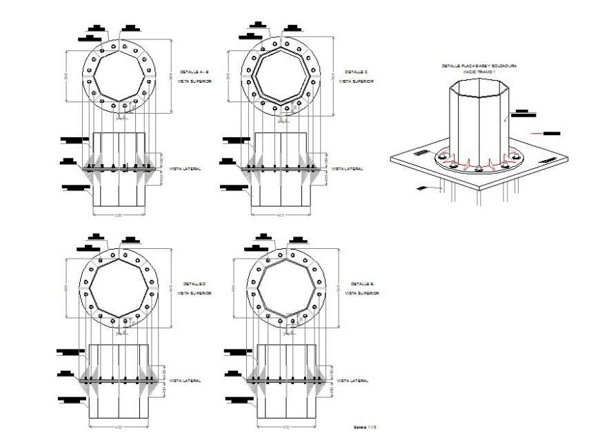 Sectional detail of  a blot