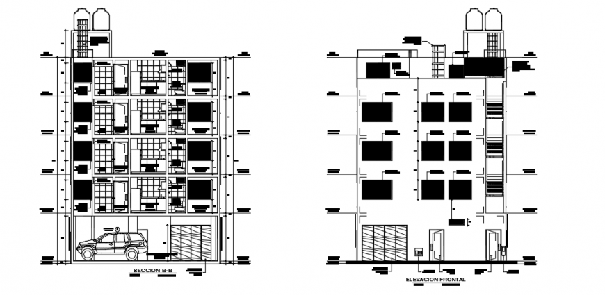 Sectional elevation drawings