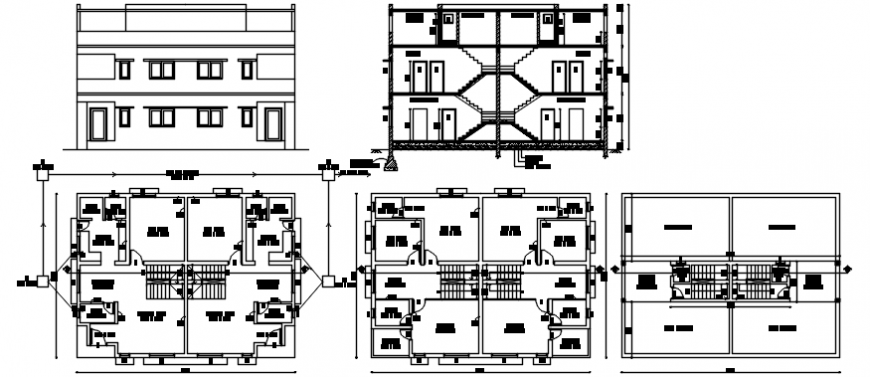 Sectional elevation of a modern house