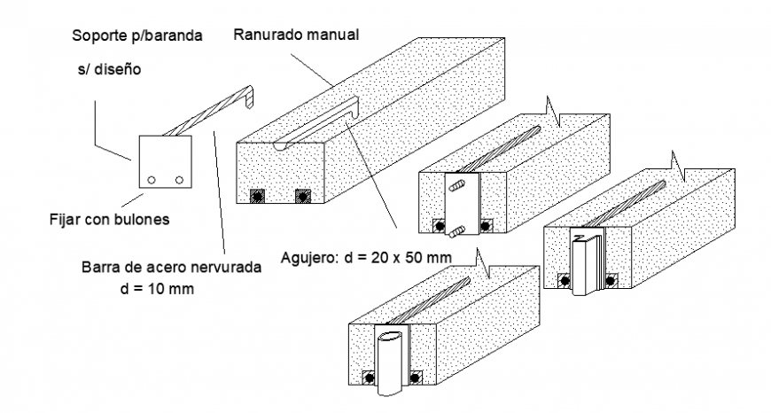 Sectional framing of glass slider detail