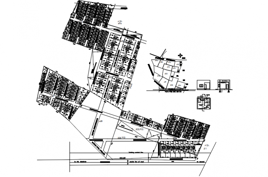 sectional plan detail of building view