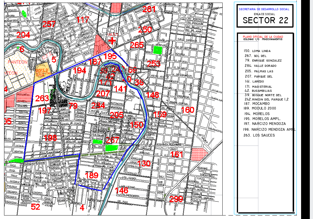 sector site plan layout detail view dwg file
