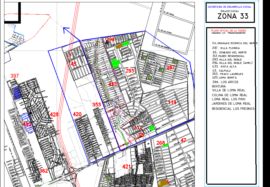 sector site plan layout detail view dwg file
