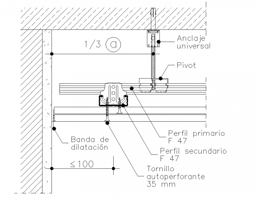 Self-perforate screw section plan layout file