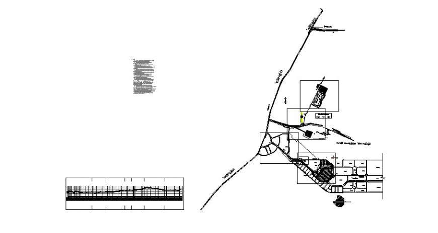 Sewage plant site plan drawing in dwg file.