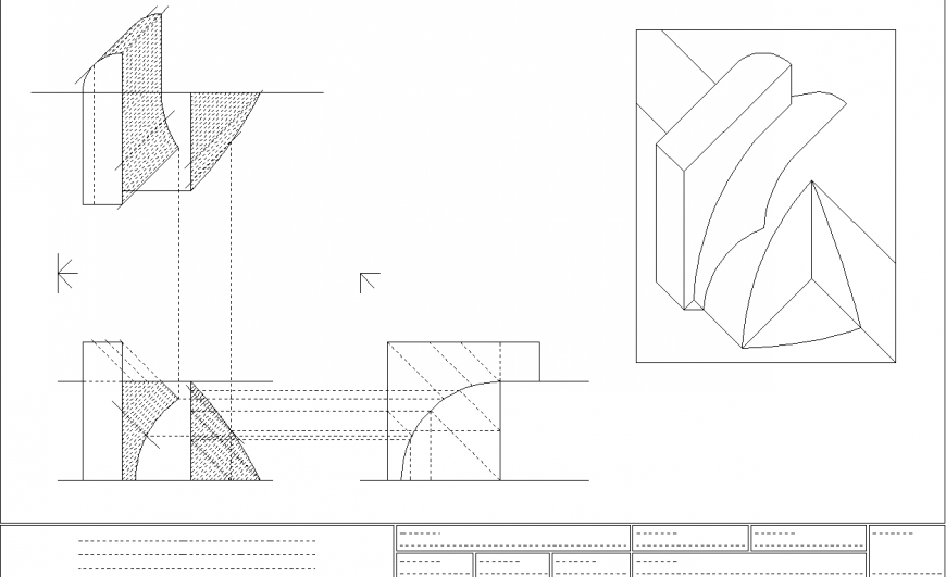 Shadow drawing in dwg AutoCAD file.