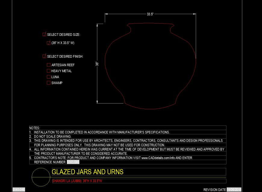 Shangri la type pot design details in dwg file.