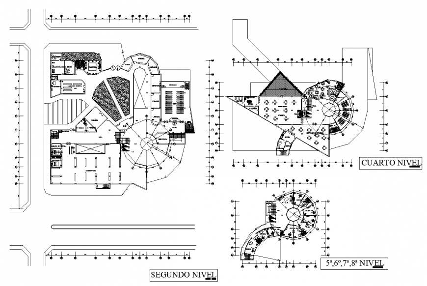 Shopping centre detail plan in dwg file.