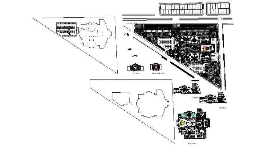Shopping centre different  floor plan in auto cad