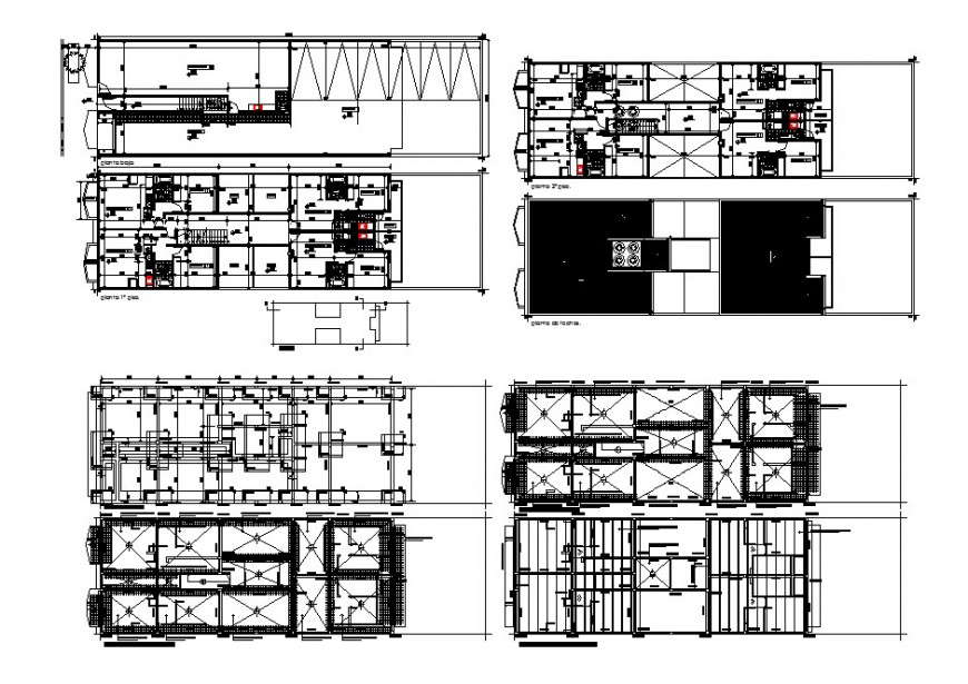 Shopping mall building floor plan and structure cad drawing details dwg file