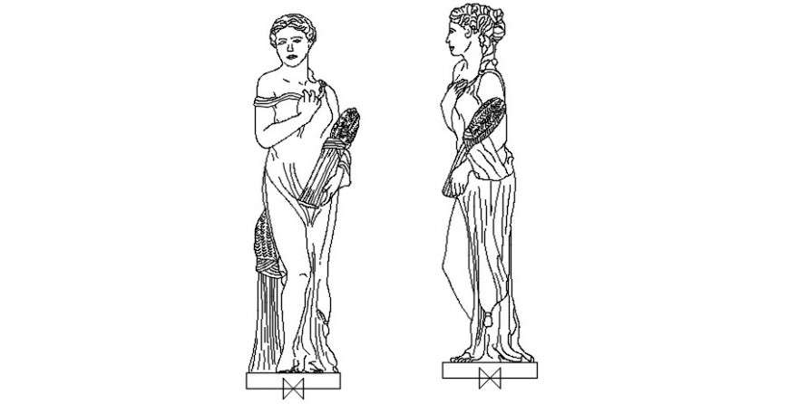 Show piece of a lady statue model block