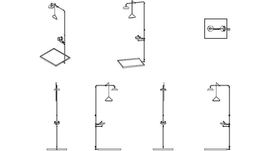 Shower panel design drawing in dwg file.