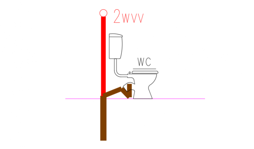 Side elevation block of WC