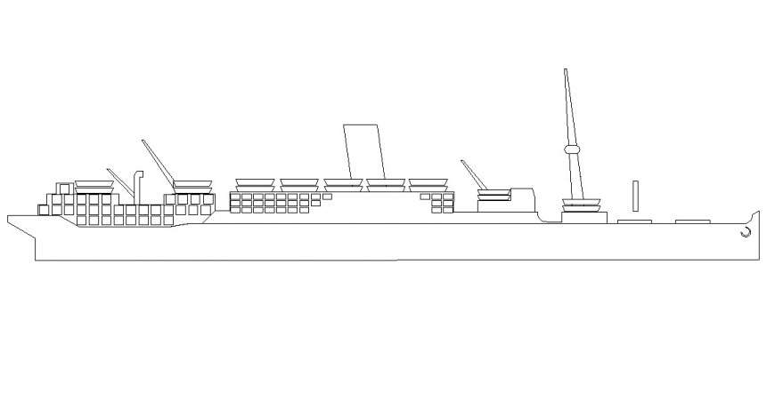 Side elevation of a cruise ship model