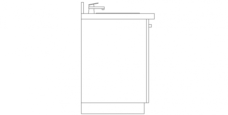 Side view of bathroom shower design view dwg file