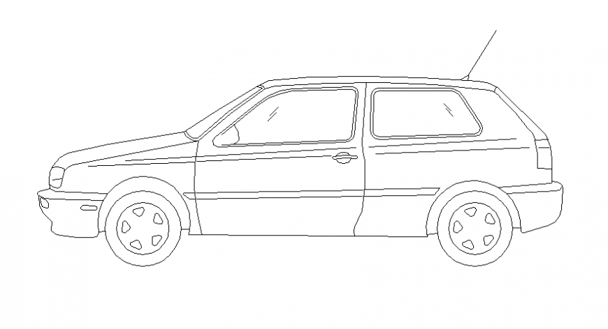 Side view of car model