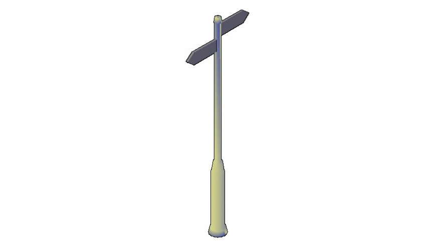 Signpost detail 3d model layout file in autocad format