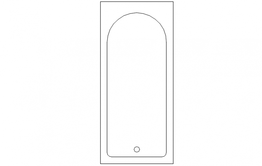 Simple bathtub 2d elevation block cad drawing details dwg file