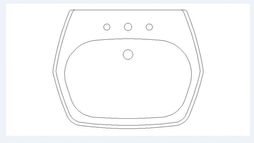 Simple bathroom sink elevation block drawing details dwg file