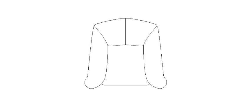 Simple couch chair elevation block drawing details dwg file