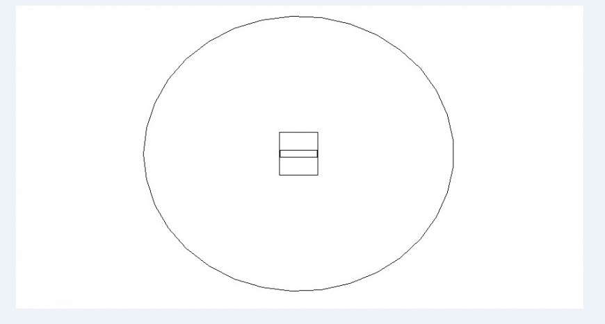 Simple table round shaped elevation block details dwg file