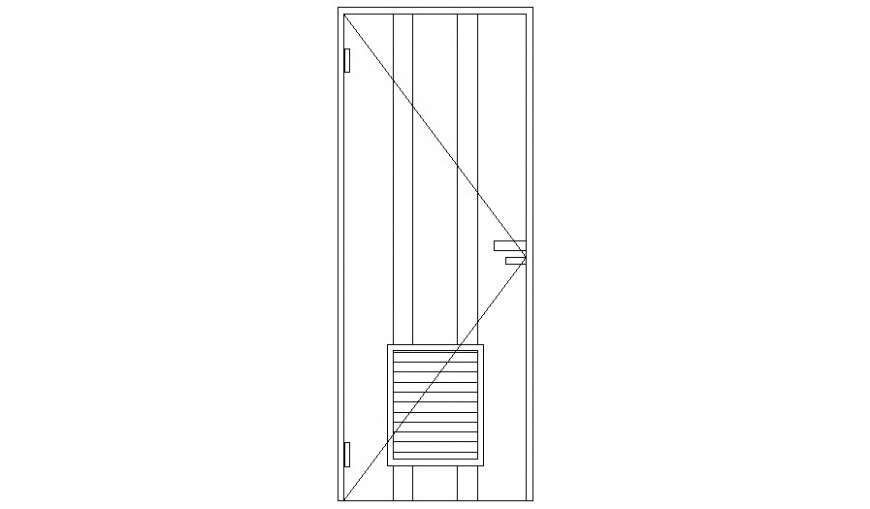 Single door blocks elevation drawing detail in autocad