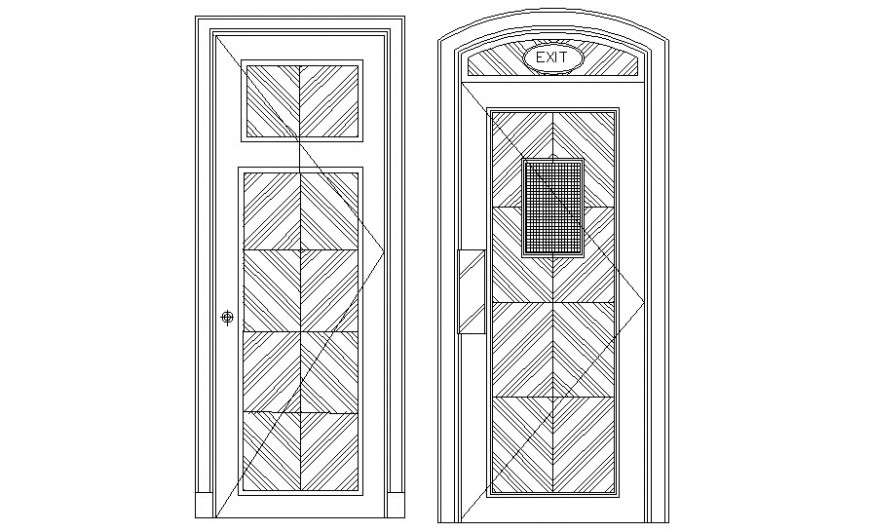 Single door units drawing details in autocad software t