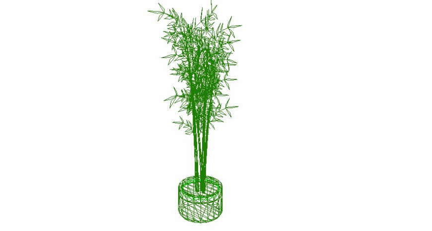 Single plant 3d elevation model detail dwg file
