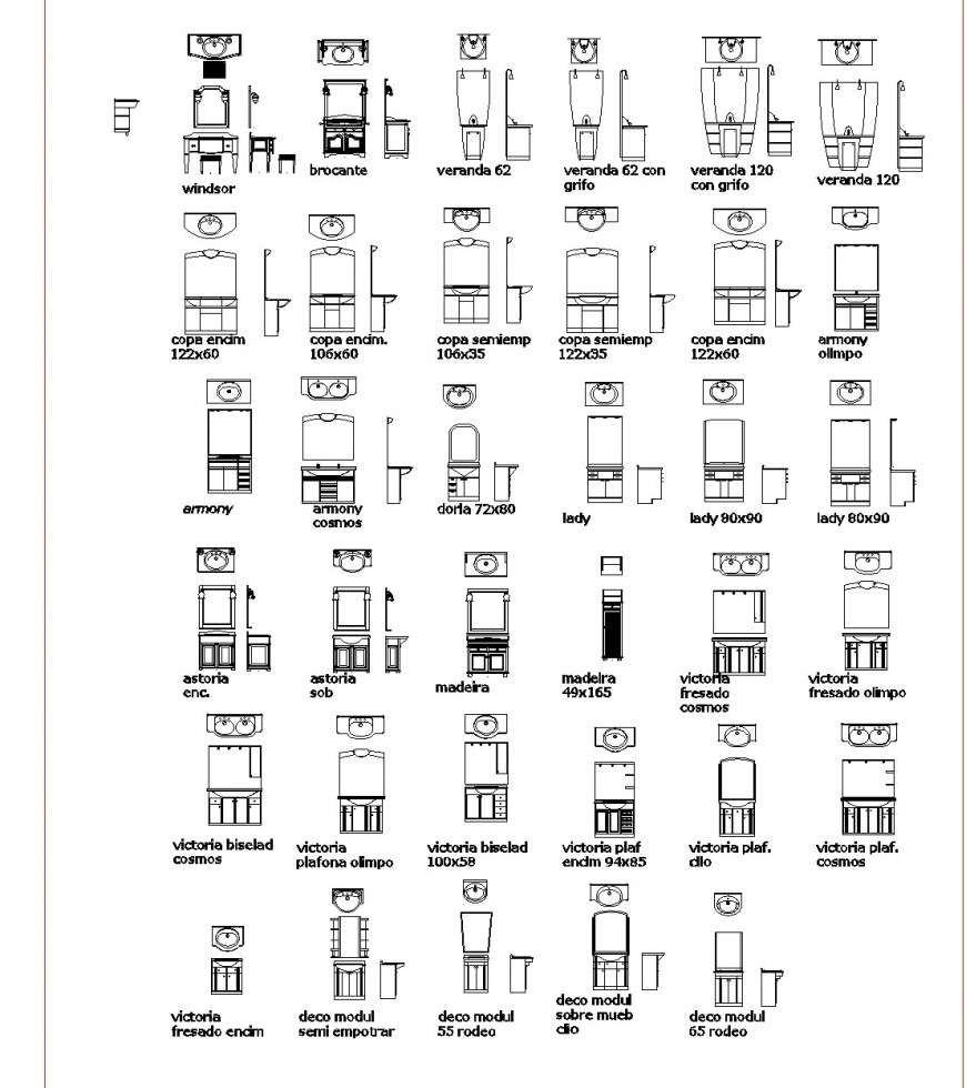 Sink plan and elevation autocad file