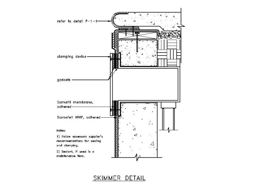 Skimmer section detail dwg file