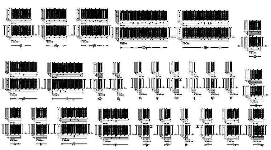 Small and large reeling elevation detail dwg file