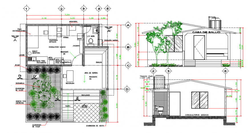 Small Clinic Cabin Lay-out Detail,