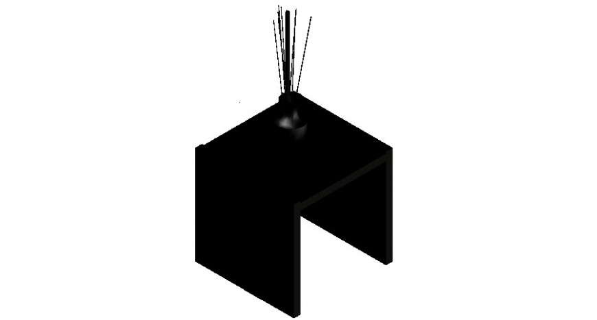 Square Table Desk 3D Model and Drawing in CAD Format