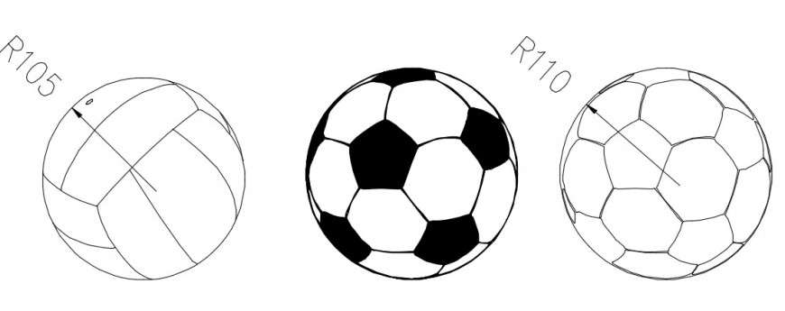Soccer and football 2d model detail dwg file
