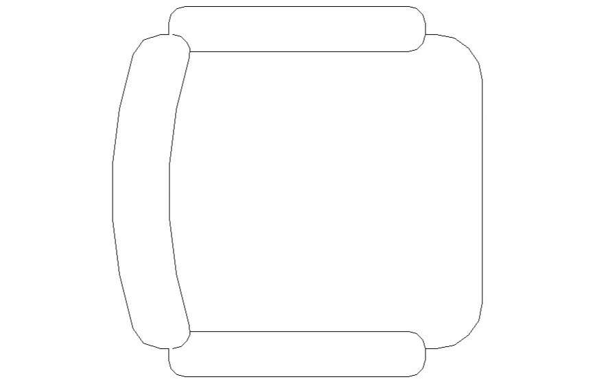 Sofa-chair blocks detail elevation drawing in AutoCAD