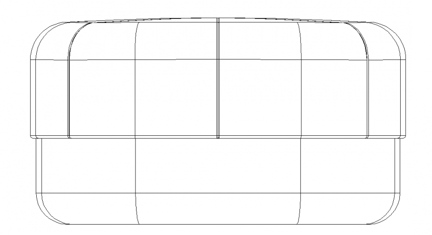 Sofa furniture elevation detail autocad file