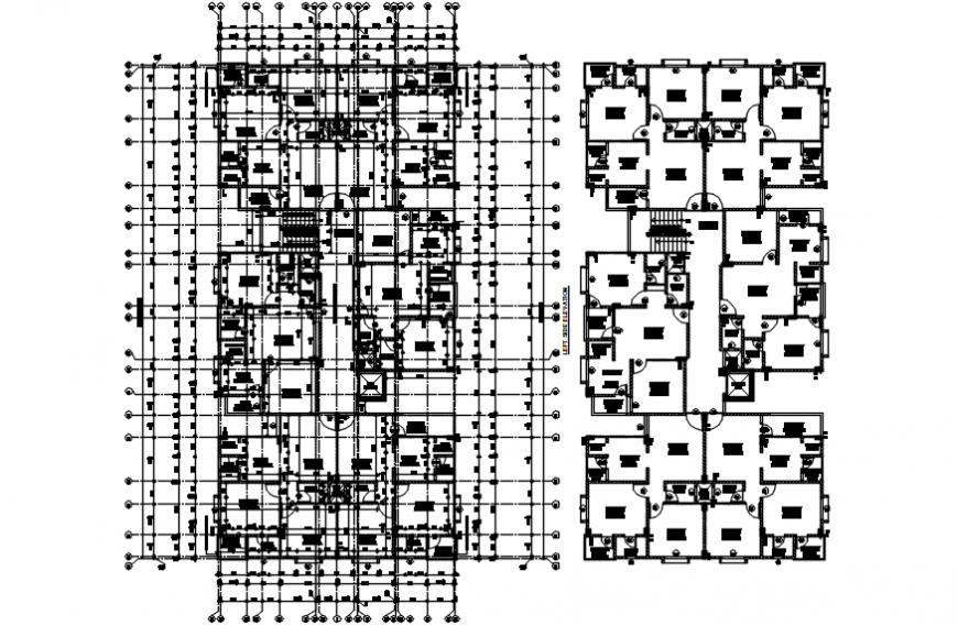 Spacing concept of building dwg file