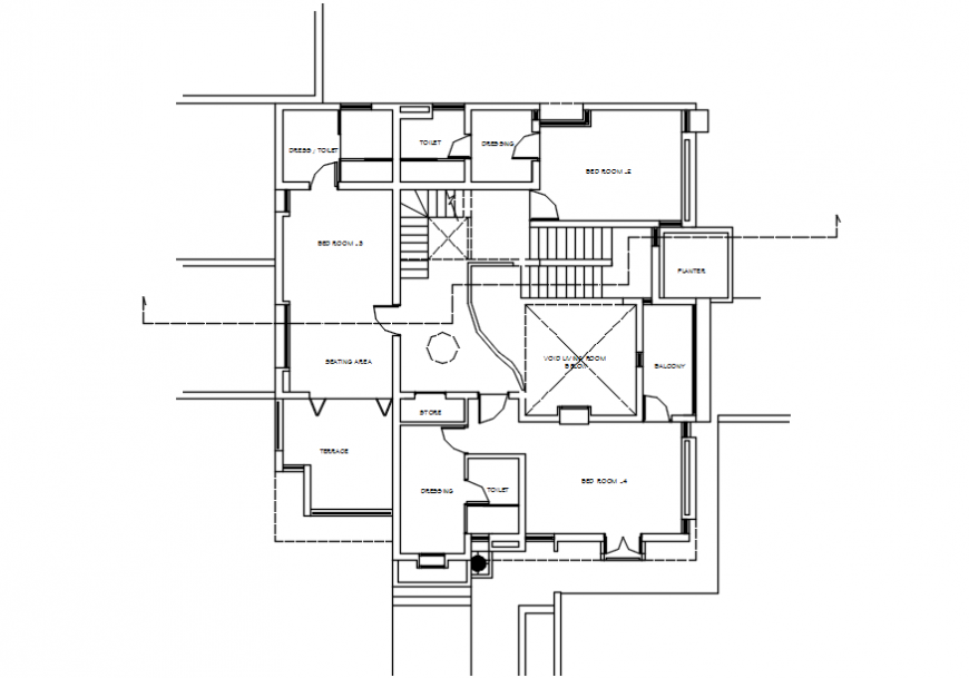 Spacing concept of house 2d