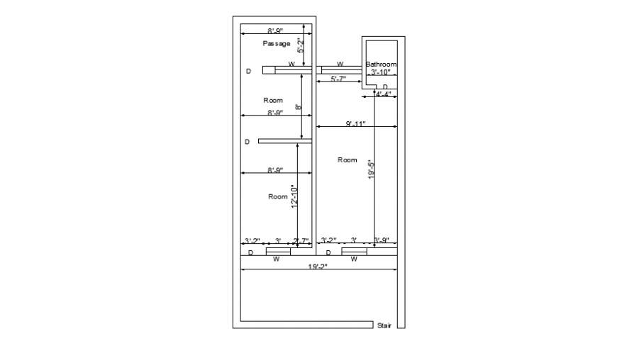 Spacing concept of House plan details