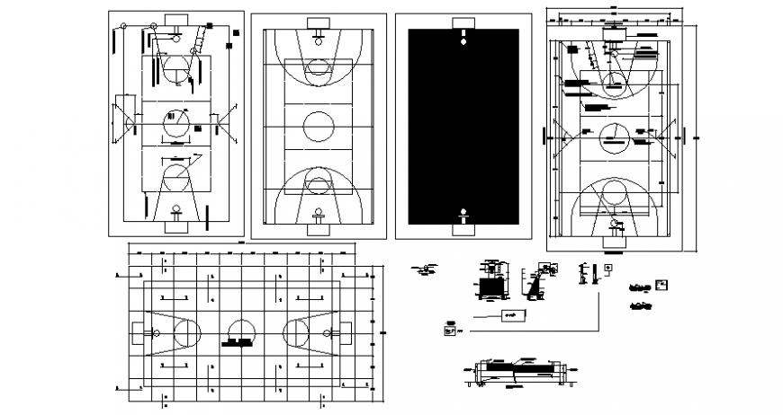 Sports playground area details 2d view CAD drawings dwg file