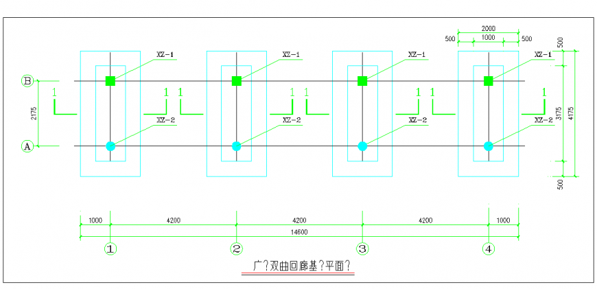 Square Double cloister base plan Detail