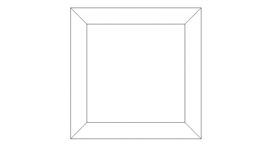 Square shape table drawings 2d view autocad file
