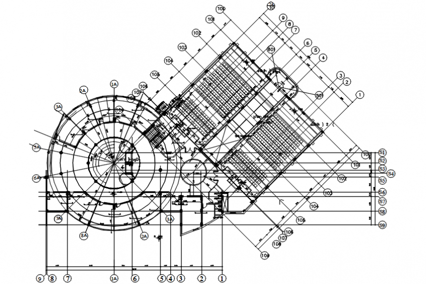 Stadium top view plan concept detail