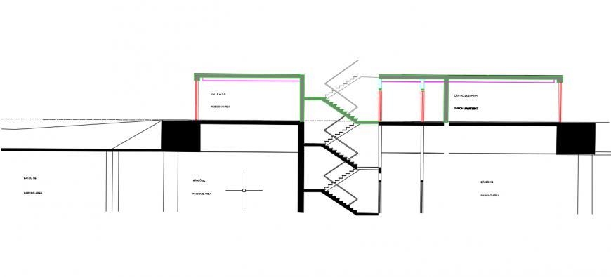 Stair & parking Section Detail, 
