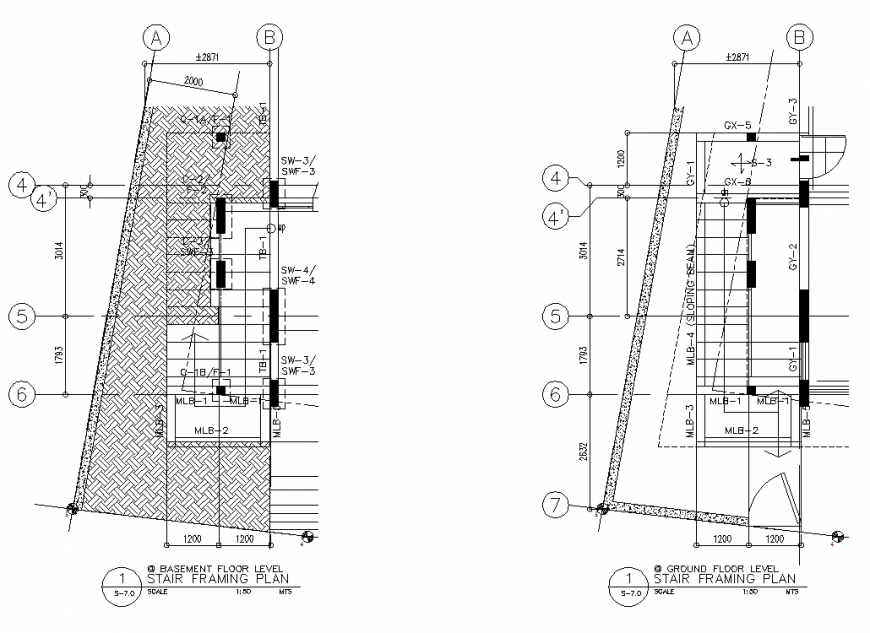 Stair framing plan dwg file