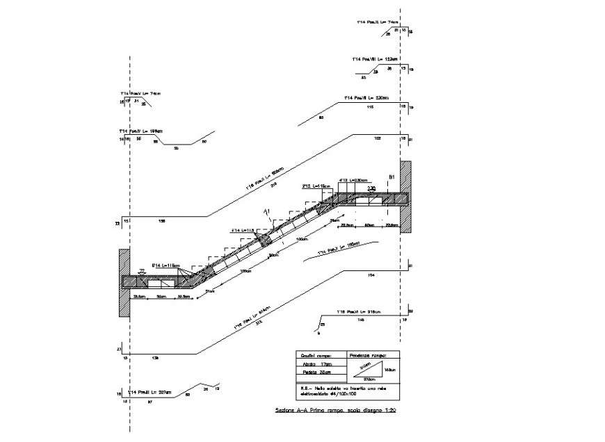 Stair way section detail dwg file