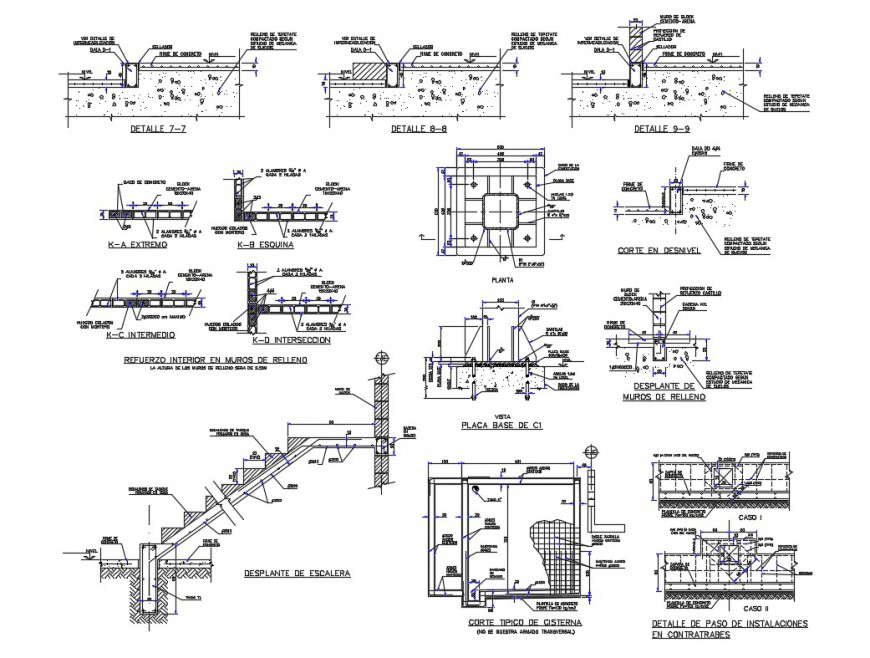 Staircase and other construction block layout file in autocad format