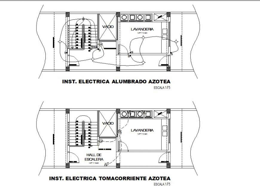 Staircase and wash area electric detail