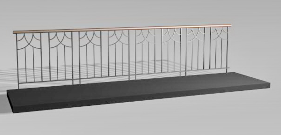 3d Grill Railing Wall Elevation Design Max file