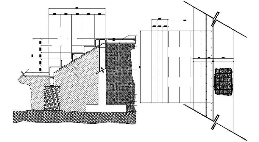 Stairway drawing details in autocad software